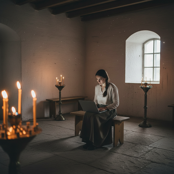 в Храме, в Пушкино, на службе смотрю видео трансляции службы из Данилового Монастыря. Как мне быть, у меня не раздваивается личность?