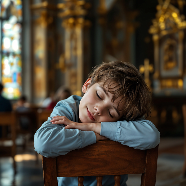 Что делать, если сын уснул во время службы?